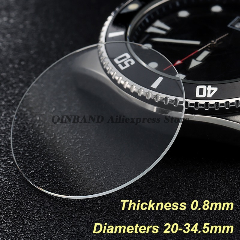 Watch Crystal Replacement - 0.8mm Thickness Diameters 20-34.5mm Round Watches