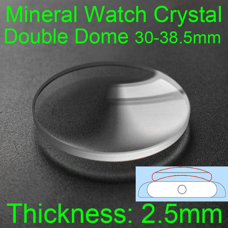 Watch Crystal Replacement - Double Dome 2.5mm Round Mineral Watch