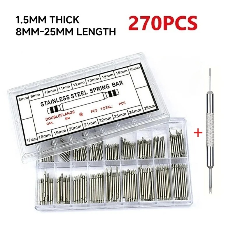 Spring Bar Tool - 270pcs/Box Strainless Steel Spring Bars Dia