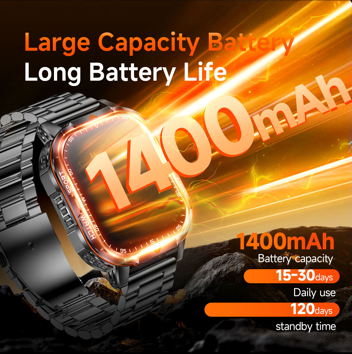 2026 New 1400mAh Super Large B - French Connection Watches Smartwatch App recension och pris
