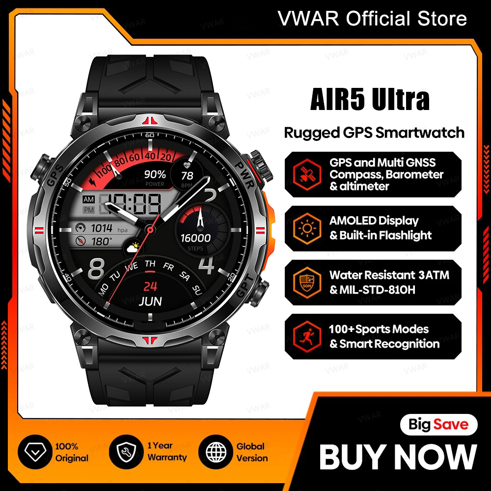 2025 New VWAR GPS Smartwatch 1 - Watch Vs Amazfit recension och pris