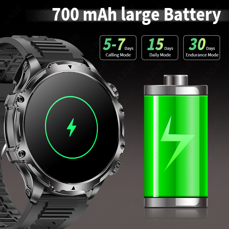 LIGE 700mah Large Battery Flas - Smartwatch Latest Watches For Men recension och pris
