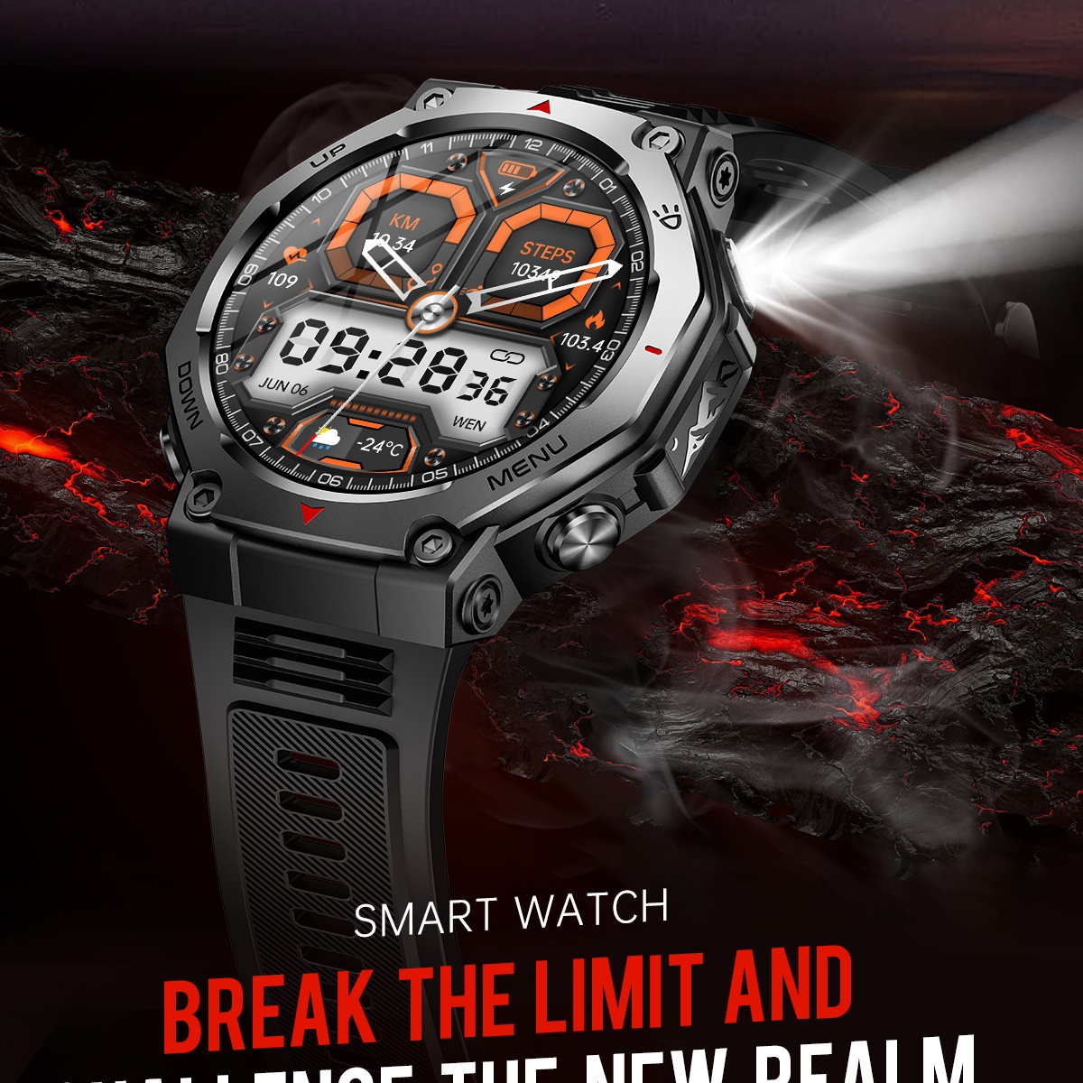 For Android IOS New AMOLED Sma - Watch Vs Amazfit recension och pris