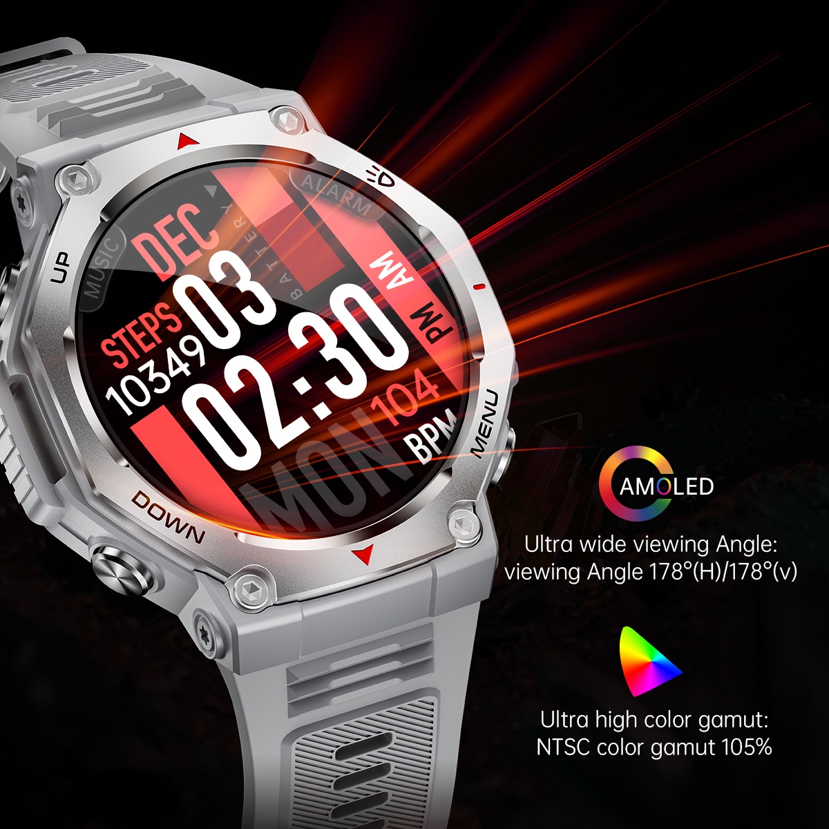 For Android IOS New AMOLED Sma - Watch Vs Amazfit recension och pris