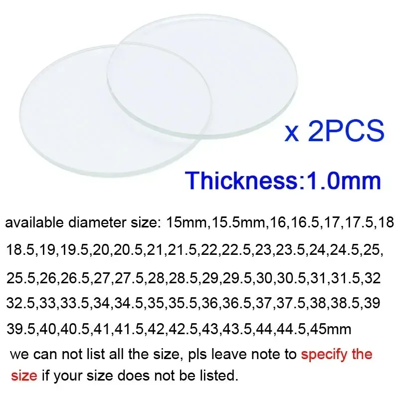 2 Pieces 15 - 45mm Flat Round  - Watch Crystal Replacement recension och pris