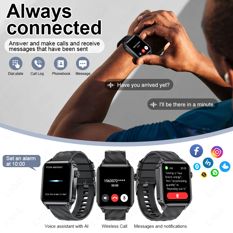 LIGE New Bluetooth Call Smart  - Smartwatch Iphone Watches For Women recension och pris