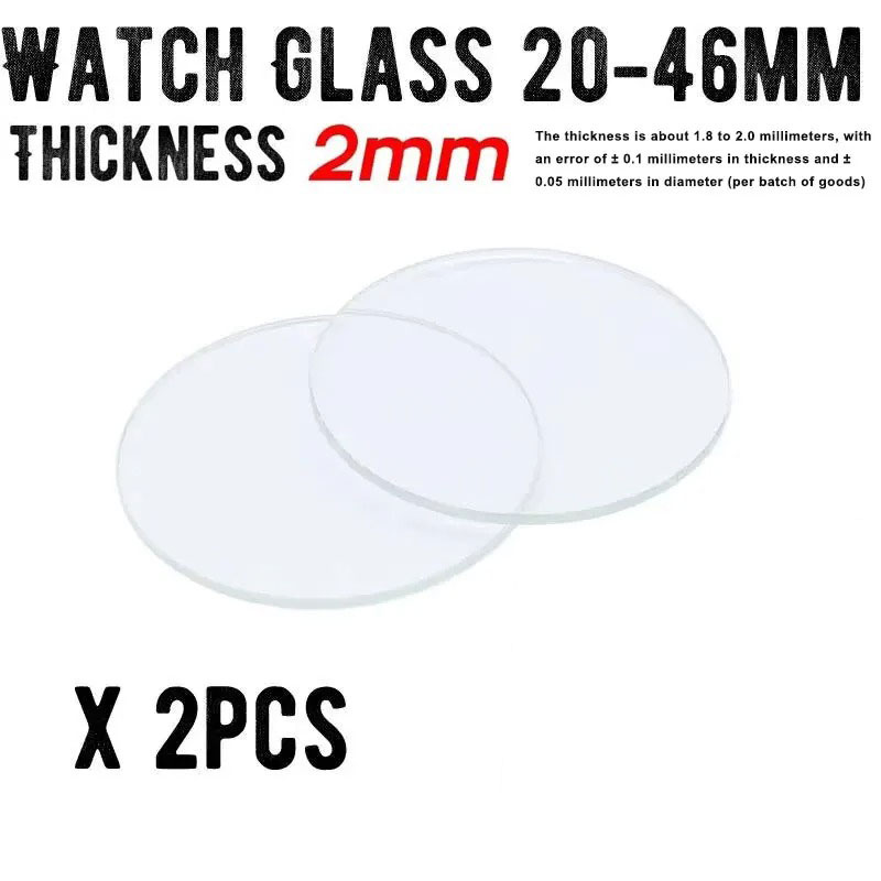 【2PCS】Thickness 2.0mm Round Wa - Watch Crystal Replacement recension och pris