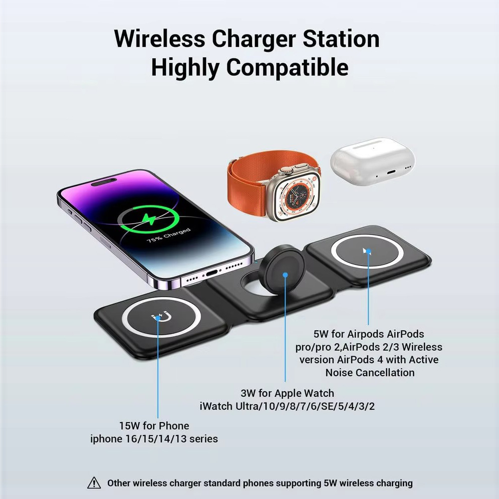 3-in-1 Magnetic Folding Wirele - Smartwatch Apple Watch recension och pris