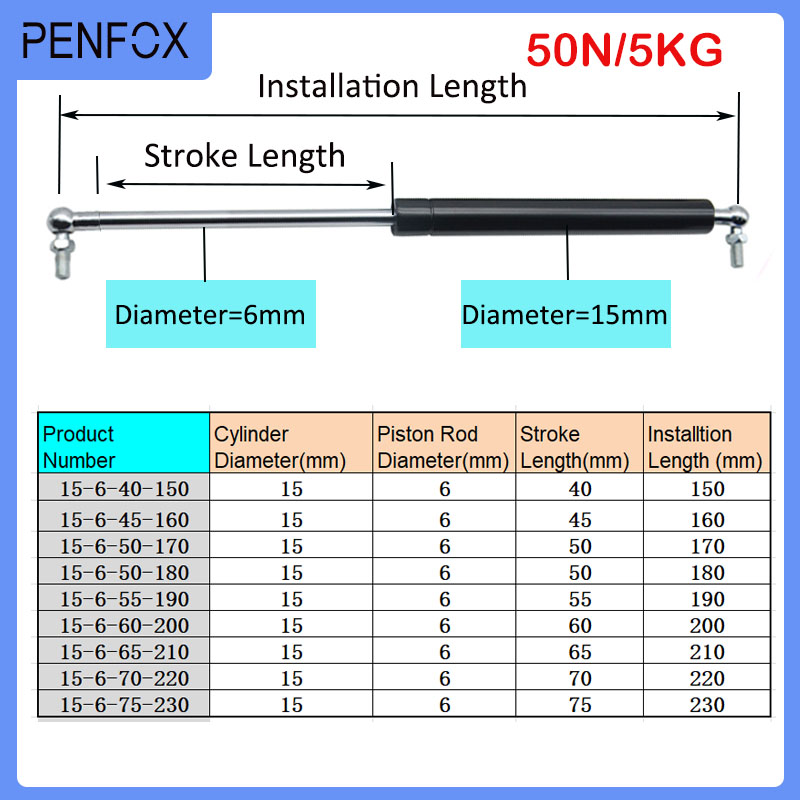 1PC 150-230mm 5kg/50N Gas Spri - Spring Bar Tool recension och pris