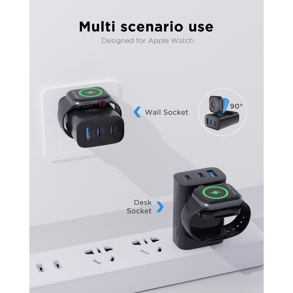 Oatsbasf 4 In 1 QC3.0 Fast Mag - Smartwatch Apple Watch recension och pris