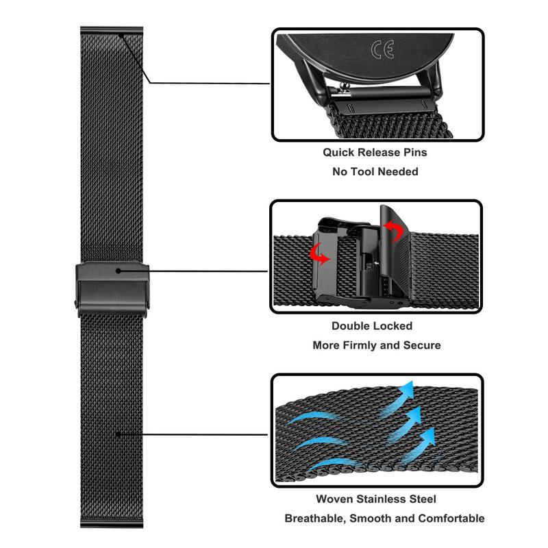 22mm Stainless Steel Strap For - Fossil Watches Smartwatch Hybrid recension och pris